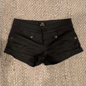 Versace Women's Black Low-Rise Cotton-Blend Shorts